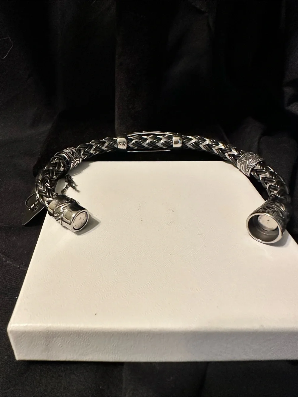 Dell Arte Jean Claude Braided Bracelet with Skeleton Detail
